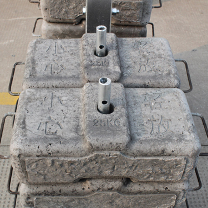 Steel frame cement counterweight