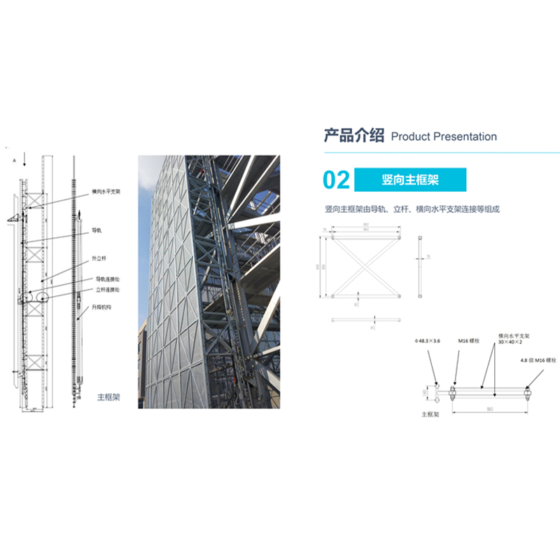 Integrated attached lifting scaffold PPT display
