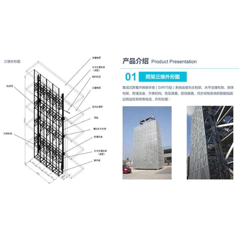 Integrated attached lifting scaffold PPT display